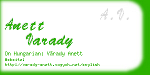 anett varady business card